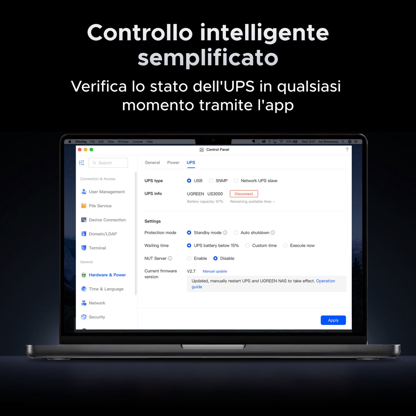 UGREEN NAS 120W UPS CC (Gruppo di Continuità CC)